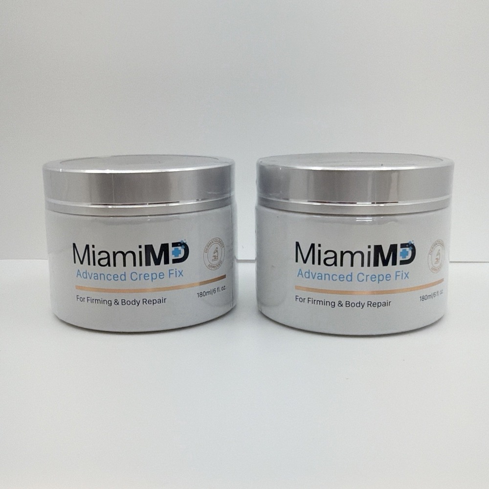 2 PACK 6oz MiamiMD (Miami MD) NEW ADVANCED CREPE FIX For Firming & Body Repair